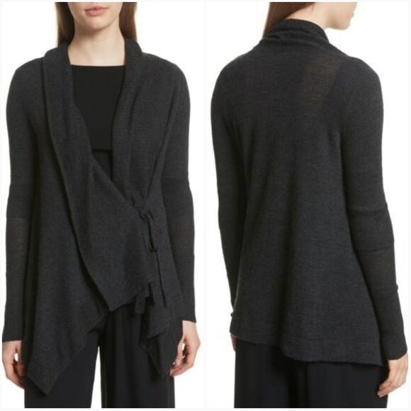 Vince Drape Charcoal Cardigan Size Small - Picture 1 of 8